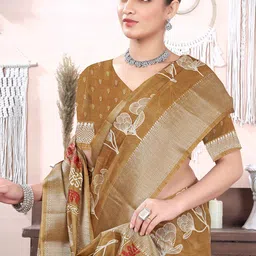 KALINI Floral Printed Zari Saree-image-64