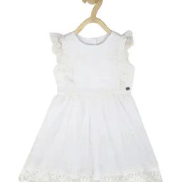 Peter England Kids White Embroidered Dress-image-36