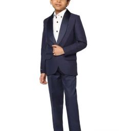TAHVO Kids Blue & White Slim Fit Full Sleeves Shirt Set-image-69