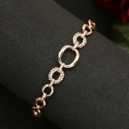 YouBella Women Gold-Plated & White Link Classic Bracelet-image-50