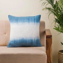 Fabindia Blue Cotton 24 TC 335 GSM Coramandel Cushion Cover-image-76