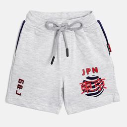 Gini and Jony Infant Boys Off-White Melange Effect Printed Detail Cotton Regular Shorts-picture-51