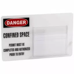 BRADY Polycarbonate Confined Space Permit Holder Black/Red/White 19x12 inch, 5AL12-image-4