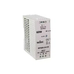 Selec Make SMPS – 24VDC, 2.5A/60W, Rail mount - Plastic casing-5