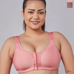 Maashie Pack of 2 Premium Jacquard Fabric Moulded Front Open Non Wired Bra-35
