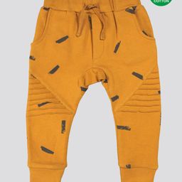 Nino Bambino 100% Organic Cotton Printed Full Length Legging - Mustard-image-2