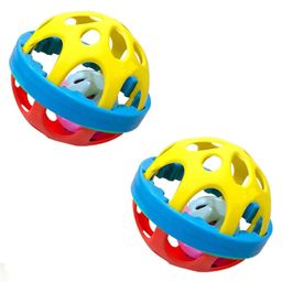 New Pinch Shake & Grab Ball Teether Rattle Toy Pack of 2 - Multicolor-27