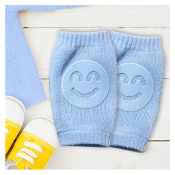 Bembika Baby Kneepad Breathable Smiley Face Baby Knee Pads for Crawling Baby Knee Protector - Blue-image-93