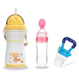 Chinmay Kids Soft Straw Feeding Sipper Anti Spill for Kids With Fruit Feeder And Soother - Made of Food-Grade Material, 100% free of BPA (Yellow-Pink-Blue)-image-73