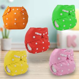 Sparkle Joy Washable & Reusable Cloth Diaper Pocket Without Inserts Pack of 5 - Multicolor-28