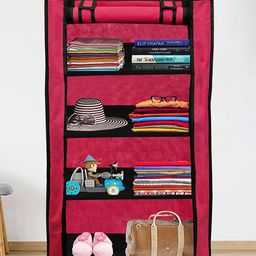 Urban Choice 4-Shelves Durable Metal Frame Modular Shoe Rack with 10-Inch Gapping in each Shelf & 100 GSM Fabric in Pink-picture-25