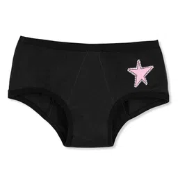 Plan B Cotton Blend Knit Star Printed Reusable Period Panty - Black-picture-46
