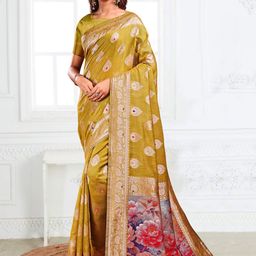 KALINI Woven Design Zari Linen Blend Saree-image-30
