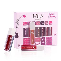 MILA BEAUTE Set Of 7 Liquid Lipstick With Vitamin E - 1.5 ml Each - 03-02-01-04-07-05-06-12