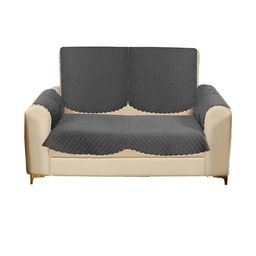 RADECOR Grey Velvet 4 Piece Sofa Cover With Arms-image-93