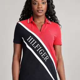 Tommy Hilfiger Women Colourblocked Polo Collar T-shirt-image-30