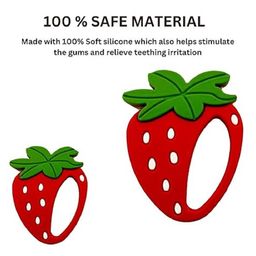 Enorme Silicone Strawberry Shape Mini Red Teething Soft Teether and Banana Shaped Silicone Toothbrush teether for Babies image 4