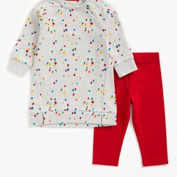 mothercare Girls Grey & Red Printed T-shirt with Leggings-image-10