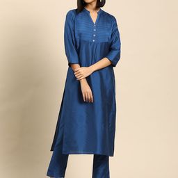 all about you Mandarin Collar Kurta with Trousers-image-11