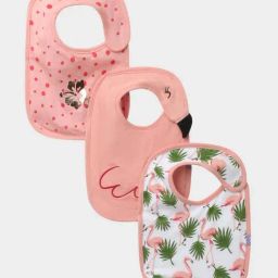 MiArcus Kids Peach & Green Cotton Printed Bibs (Pack of 3)-image-81