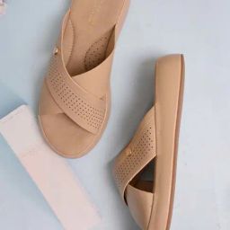 Ronnie Grey Women's Beige Cross Strap Sandals-image-94