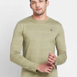 Being Human Olive Regular Fit Self Design Crew T-Shirt-image-55