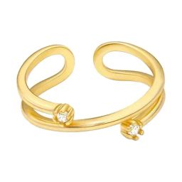 GIVA 925 Sterling Silver Golden Ring for Women-image-16