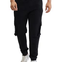 Parx Black Jogger Fit Joggers-image-28