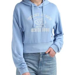 TOMMY HILFIGER Blue Cotton Logo Print Hoodie-picture-23