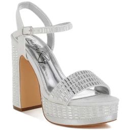 London Rag Women's Silver Ankle Strap Sandals-image-45