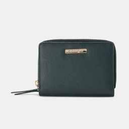 Forever Glam by Pantaloons Wallet Teal Green Formal PU Zip Around Wallet for Women-17