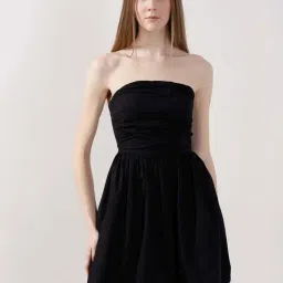 Vero Moda Black Cotton A-Line Dress-image-18