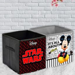 Kuber Industries Unisex Set of 2 Printed Extra Large Foldable Storage Cube With Handle-33