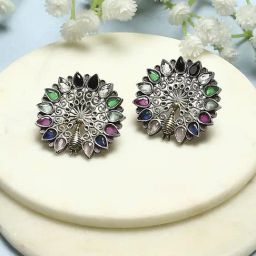 Biba Multicolor Navratan Casual Studs-picture-21