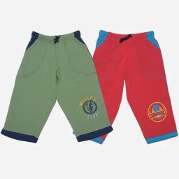 Dollar Boys Green & Pink Solid Capri (Pack Of 2)-picture-42