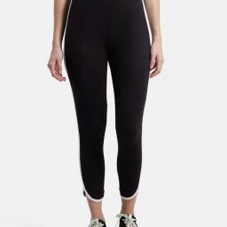 Jockey AW73 Women's Super Combed Cotton Elastane Leggings with Coin Pocket and Contrast Side Piping-picture-26