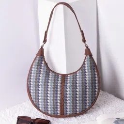 ZOUK Bombay Houndstooth Multicolor Printed Hobo Bag image 1
