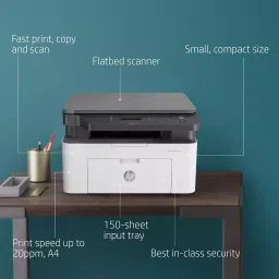 HP Laser MFP 136a Wireless Print, Copy Scan 40-Sheet ADF Ethernet image 4