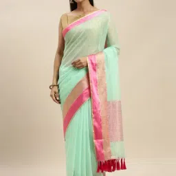 Vastranand Green Saree With Unstitched Blouse-picture-27