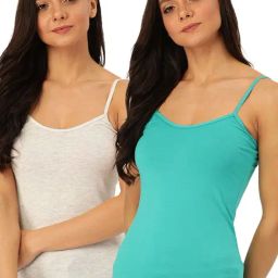 Lady Lyka Multicolor Cotton Camisole (Pack Of 2)-image-87