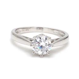 925 Silver 1 Carat CZ AAA Grade American Diamond Solitaire Ring for Women & Girls-image-38
