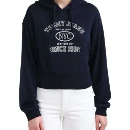 TOMMY HILFIGER Navy Cotton Logo Print Hoodie-picture-18