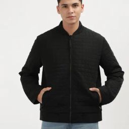 Calvin Klein Black Regular Fit Quilted Bomber Jacket-picture-35