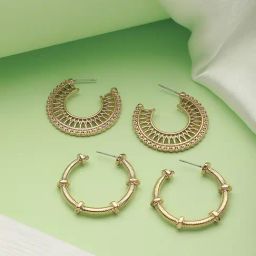 Aatmana Gold-Plated Circular Hoop Earrings - Set of 2-0
