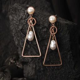 Aatmana Gold-Toned Geometric Drop Earrings-11