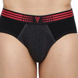 Van Heusen Regular Fit Anti Bacterial Colour Fresh Solid Briefs - Anthra Melange W Pure Black-picture-28