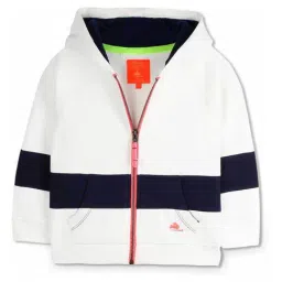 Cherry Crumble By Nitt Hyman Kids White & Navy Color Block Hoodie-image-40