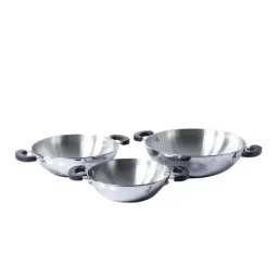 Meyer Kitchen Hacks Stainless Steel 3 Piece Open Kadai/Wok Set, (22 Cm / 26 Cm/ 30 Cm)-image-83