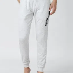 Peter England Grey Cotton Regular Fit Printed Joggers-image-19