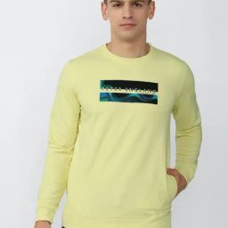 Peter England Yellow Slim Fit Printed SweatShirt-image-10